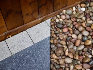 Contemporary patio, modern patio, sleek, patios, garden design, hard landscaping, steps, Tobermore, flags, paving, design, landscaping, landscapers, Middlesbrough, Marton, Teesside, Cleveland, Scottish pebbles,